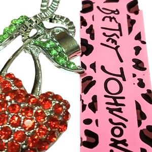 Betsey Johnson Red Cherry Pendant Necklace